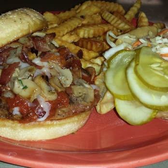 Potka's Kitchen - Homemade Pizza Burger with fries and coleslaw in our signature homemade bowl. - Diners Near Me - Tecumseh, Ontario Potka's Kitchen - Homemade Pizza Burger with fries and coleslaw in our signature homemade bowl. - Diners Near Me - Tecumseh, Ontario