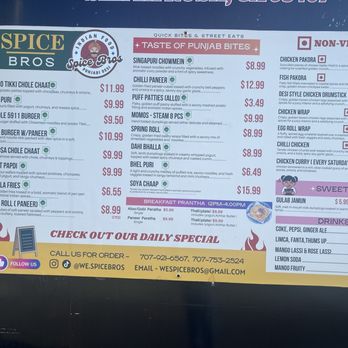Spice Bros - Menu - Indian Near Me - Santa Rosa, California