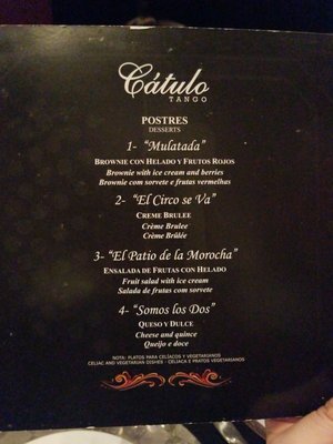 Menu photo 6 Cátulo Tango Buenos Aires, C