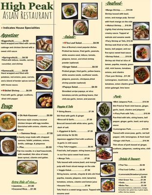 Menu photo 8 High Peak Asian Restaurant Lincoln, NE