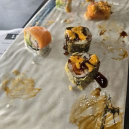 Sushi... sorry I forgot to take pictures beforehand because I was so excited to dive in.