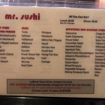 Mr. Sushi - Menu - Sushi Bars Near Me - Valencia, California Mr. Sushi - Menu - Sushi Bars Near Me - Valencia, California