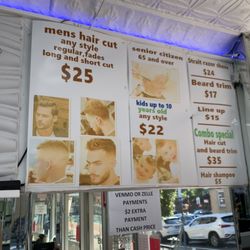 Elegant Barber Shop - Prices as of October 2023