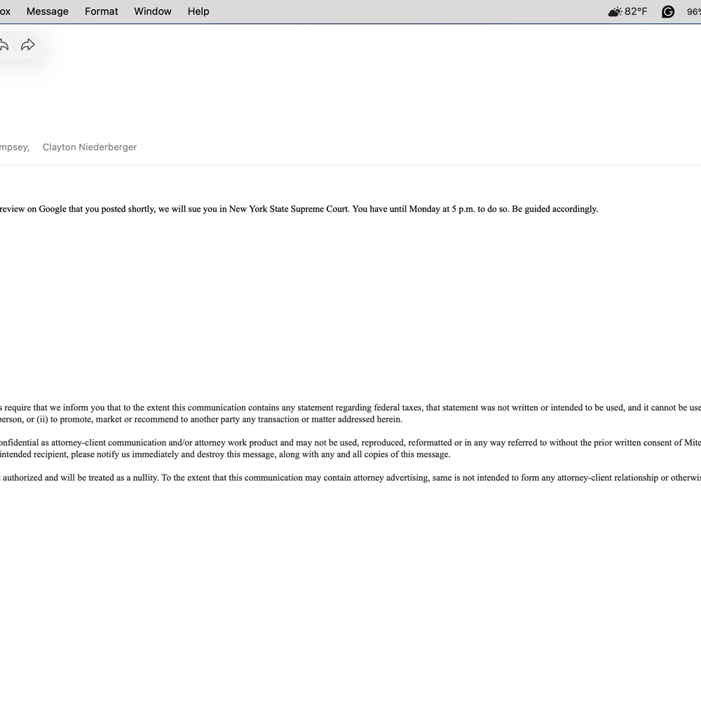 Mitev Law Firm - Threat to commence litgation for First Ammendment speech - Divorce & Family Law Near Me - Stony Brook, New York Mitev Law Firm - Threat to commence litgation for First Ammendment speech - Divorce & Family Law Near Me - Stony Brook, New York