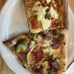 Angelino’s Pizza - Sicilian slice and a deluxe slice