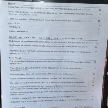 Nineteen - Menu (for downstairs) - Restaurants Near Me - Pokolbin, NSW