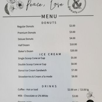 Peace, Love, & Donuts - Menu - Donuts Near Me - Allyn, Washington Peace, Love, & Donuts - Menu - Donuts Near Me - Allyn, Washington