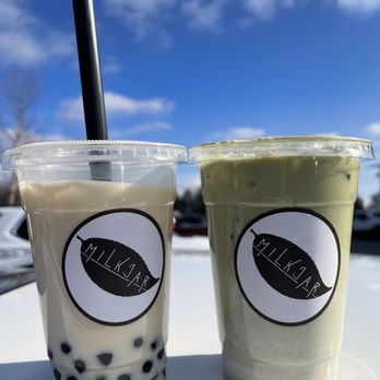 Milk Jar Mason - two cups of milk tea - Bubble Tea Near Me - Mason, Ohio Milk Jar Mason - two cups of milk tea - Bubble Tea Near Me - Mason, Ohio