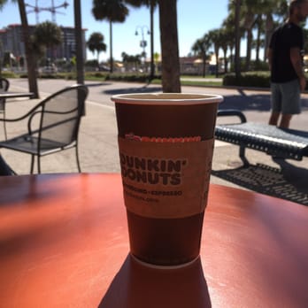 Dunkin' - Café latte on the outdoor seating - Donuts Near Me - Clearwater, Florida