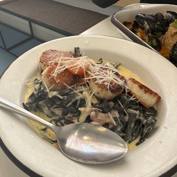 Celeste - Scallops con pasta á la Huancaina - Peruvian Near Me - Somerville, Massachusetts