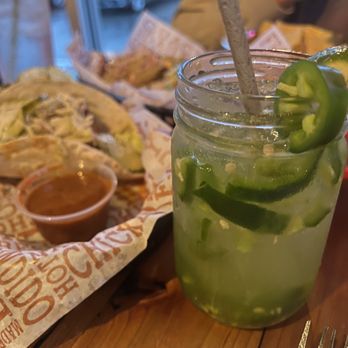 Local Cantina Brewery District - Spicy mezcal marg. With a full jalapeno lol - Mexican Near Me - Columbus, Ohio