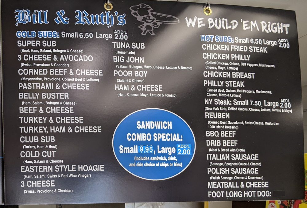 BILL & RUTH’S SUB SHOPS Updated September 2024 18 Photos 13835 S