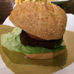 Handmade Burger Co. - Cajun vegetable & bean burger.