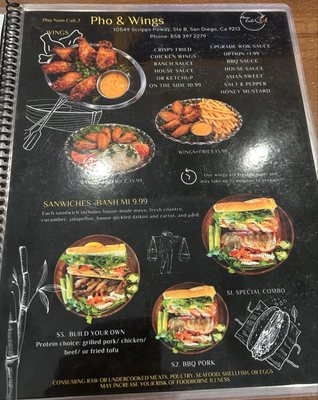 Menu photo 2 Pho and wings San Diego, CA Menu photo 2 Pho and wings San Diego, CA