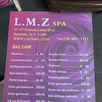 LMZ Nails & Spa - Manicure and pedicure menu - Massage Near Me - Bayside, New York
