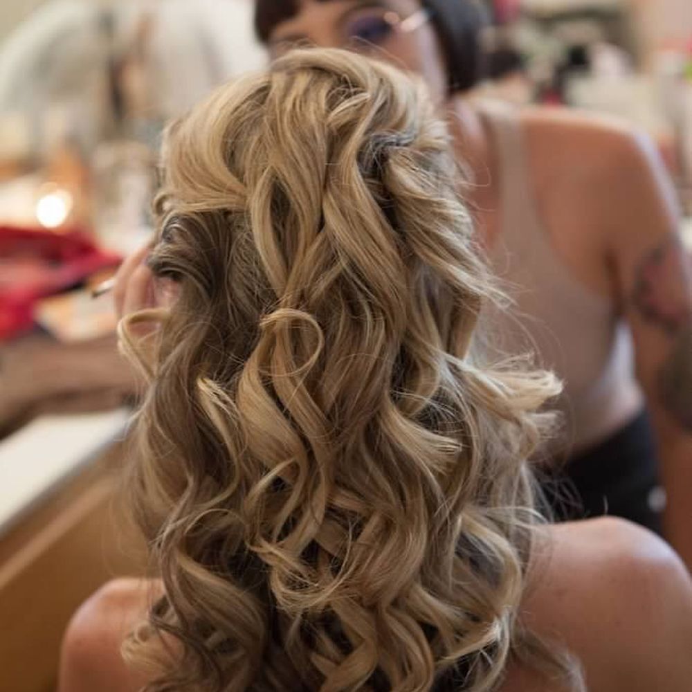 Hair By Suzanne Cox - View from the back before the veil went on. - Hair Stylists Near Me - La Mesa, California