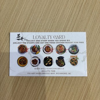 Well Tea - Loyalty Program Card - Coffee & Tea Near Me - Richmond, British Columbia Well Tea - Loyalty Program Card - Coffee & Tea Near Me - Richmond, British Columbia