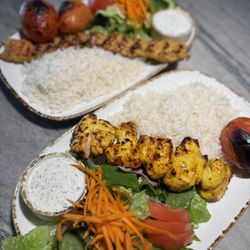 Ayvana - Chicken kebab and chicken koobideh lunch.