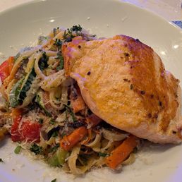Fettuccine Primavera with Salmon Fettuccine Primavera with Salmon