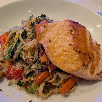 Kitchen 46 Restaurant & Bar - Fettuccine Primavera with Salmon - Comfort Food Near Me - San Diego, California Kitchen 46 Restaurant & Bar - Fettuccine Primavera with Salmon - Comfort Food Near Me - San Diego, California