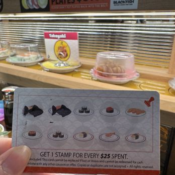 Blackfish Rotary Sushi - Punch Card - Conveyor Belt Sushi Near Me - Buffalo Grove, Illinois