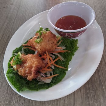 IndoViet - Sad shrimp paste appetizer with two pieces for $9. The picture in the menu shows double the portion, but this is what we got. - Vietnamese Near Me - Baltimore, Maryland