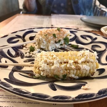 Ambriza - 3 Piece Street Corn (garlic aioli, crumbled queso fresco, and chili lime salt) - Mexican Near Me - Houston, Texas