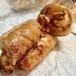 Angie's Gourmet Deli - Chicken Parm Sandwich. Chicken was tender, good sauce, mozzarella. Soft roll. Loved it!