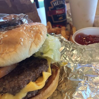 Five Guys - Chee Burger and spicy fries. - Burgers Near Me - El Cajon, California Five Guys - Chee Burger and spicy fries. - Burgers Near Me - El Cajon, California
