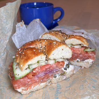Rebelle Artisan Bagels - Lox Sandwich on pretzel - Bagels Near Me - Cambridge, Massachusetts