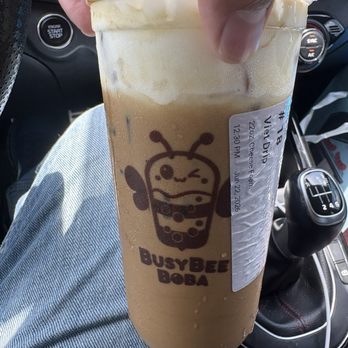 Busy Bee Boba - Vietnamese Drip Coffee Iced 16 oz. With Cheese Foam. - Bubble Tea Near Me - Cypress, Texas