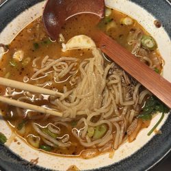 Wagamama - Lots of noodle clumps in the beef brisket ramen