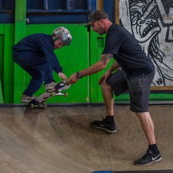 Four Seasons Skate Park - We teach lessons.  Anyone can learn to skate.