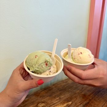 Miharu Ice Cream - Pandan Strawberry and Lychee with Raspberry Rose - Ice Cream & Frozen Yogurt Near Me - Berkeley, California Miharu Ice Cream - Pandan Strawberry and Lychee with Raspberry Rose - Ice Cream & Frozen Yogurt Near Me - Berkeley, California
