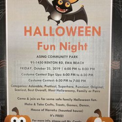 Asing Community Park - Halloween Fun Night @ Asing CP Oct 25 2019 6-8pm  FREE family event.