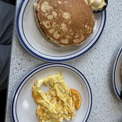 Candy’s Caffé - Short stack and 2 scrambled eggs with cheese