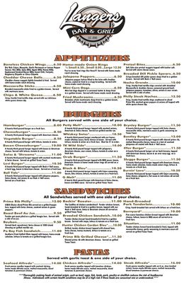 Menu photo 6 Langer's Bar & Grill Sheldon, IA