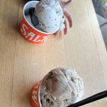 Salt & Straw - Left freckled mint chocolate chip; right toasted oatmilk - Ice Cream & Frozen Yogurt Near Me - Portland, Oregon
