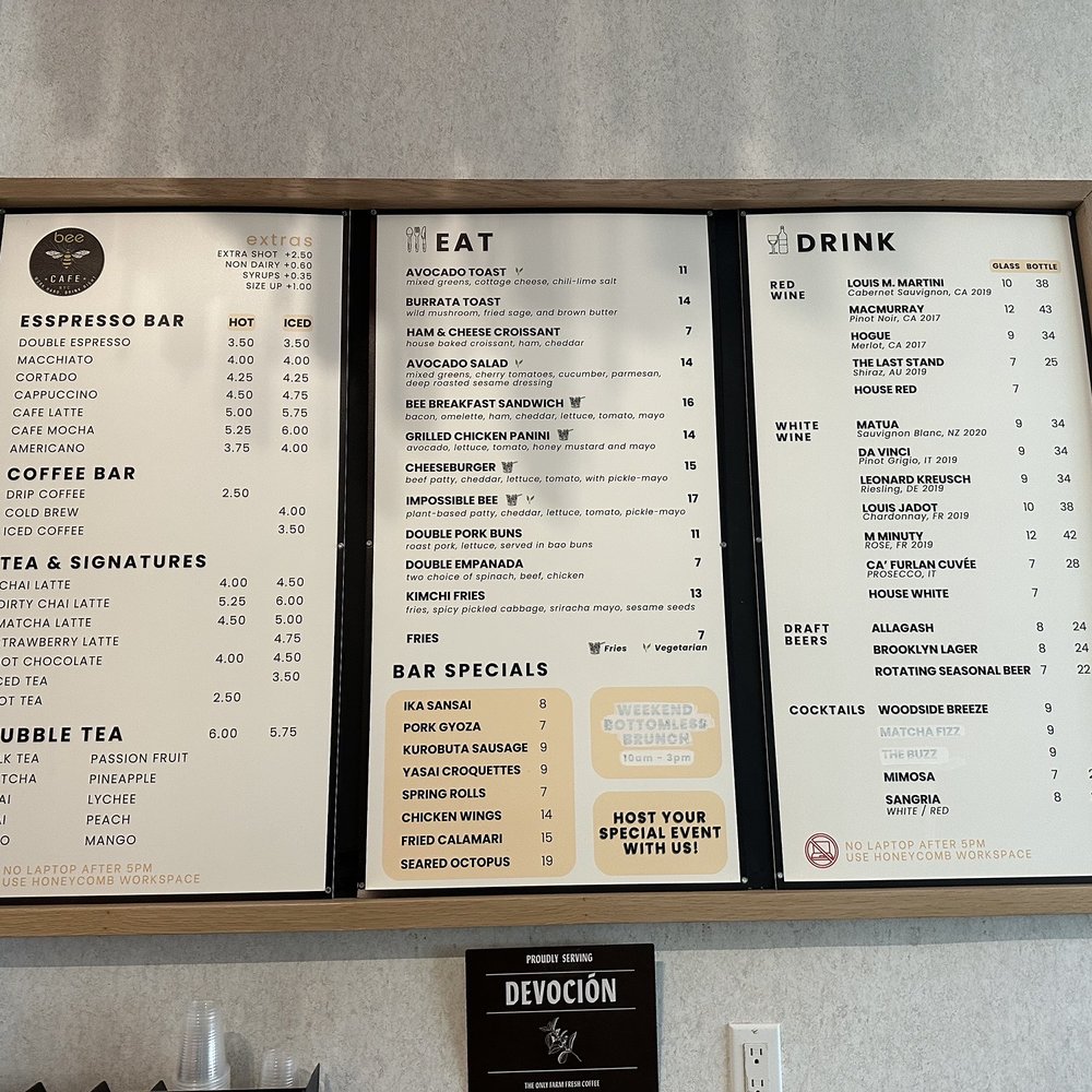 Bee Cafe - Menu - Cafes Near Me - Woodside, New York Bee Cafe - Menu - Cafes Near Me - Woodside, New York