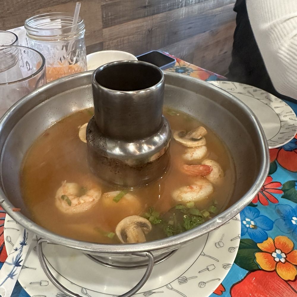Green Basil Thai - Tom Yum Soup ( large) picture was taken after we had tasted ,, - Thai Near Me - Calabasas, California Green Basil Thai - Tom Yum Soup ( large) picture was taken after we had tasted ,, - Thai Near Me - Calabasas, California