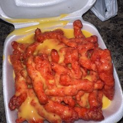 Elanas Fun Foods - Hot Cheetos with cheese! Very good, lots of cheese!!