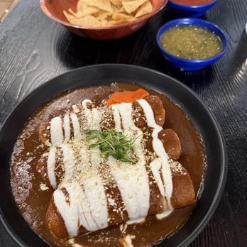 The Guadalupe on Main - Mole enchiladas and chips - Bars Near Me - Mesa, Arizona