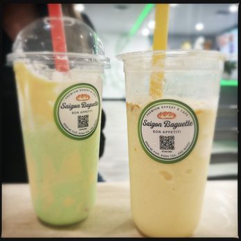 Saigon Baguette Cafe - Honeydew and Mango Passion smoothies. - Vietnamese Near Me - Fort Myers, Florida