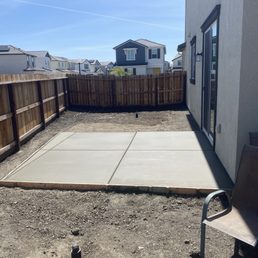 Yard after concrete pour. Yard after concrete pour.