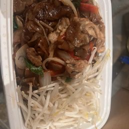 Pad See Ew with half a box of sprouts as filler. Very small portion for $20. Pad See Ew with half a box of sprouts as filler. Very small portion for $20.