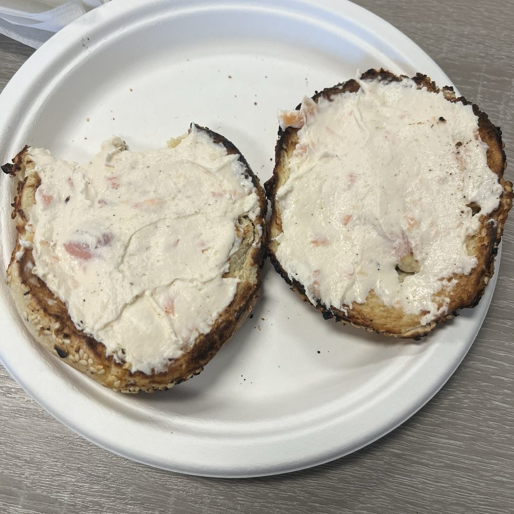 Lox Spread toasted bagel Lox Spread toasted bagel