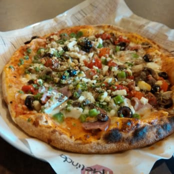 MOD Pizza - my Build Your Own - looks pretty and tasted good, but the crust was too crispy & partially burned. - Pizza Near Me - Redlands, California MOD Pizza - my Build Your Own - looks pretty and tasted good, but the crust was too crispy & partially burned. - Pizza Near Me - Redlands, California