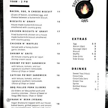 Southern Love - Brunch Menu - Southern Near Me - Honolulu, Hawaii Southern Love - Brunch Menu - Southern Near Me - Honolulu, Hawaii