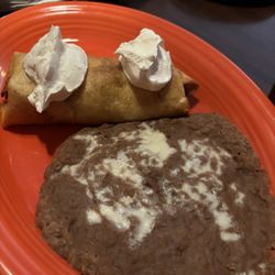 Los Panchos Mexican Restaurant - Chimichanga Dinner - no rice, no guac
