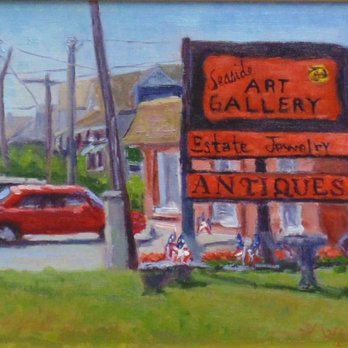 Seaside Art Gallery - Seaside Art Gallery is an oil painting by Suzanne Morris - Antiques Near Me - Nags Head, North Carolina